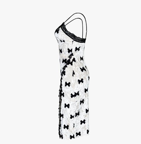Sexy Print Velvet Nightdress