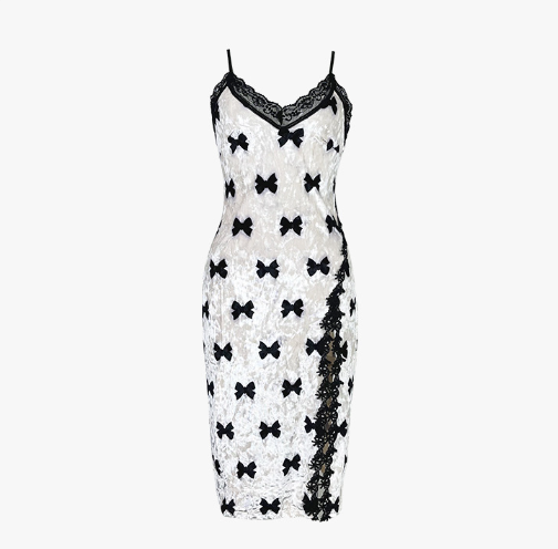 Sexy Print Velvet Nightdress