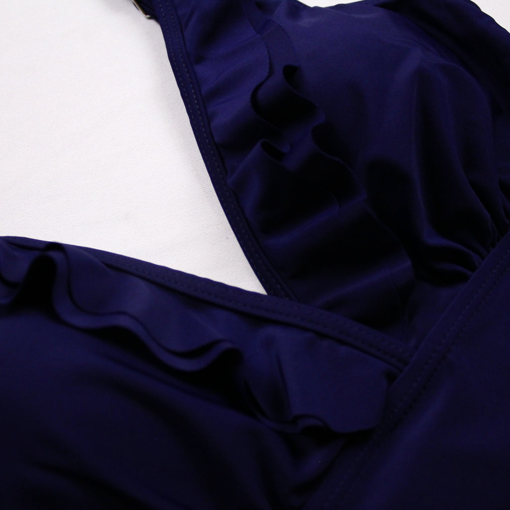 Swimsuit Sexy Siamese V neck Flounce Swimsuit Swimsuit Women Swimsuit