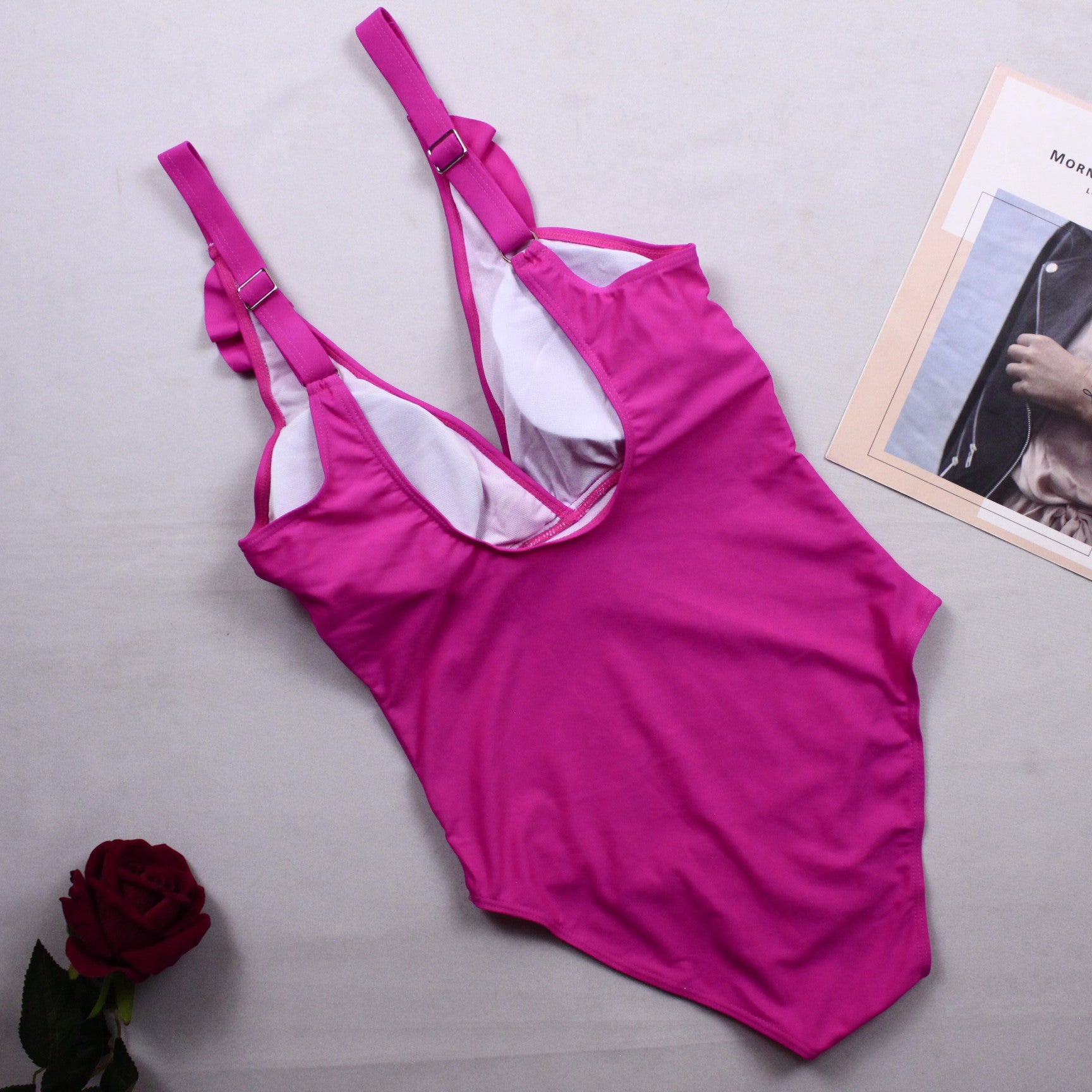Swimsuit Sexy Siamese V neck Flounce Swimsuit Swimsuit Women Swimsuit