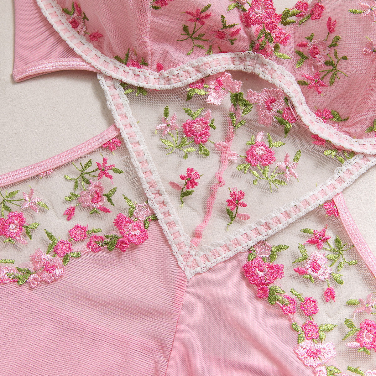 Sexy Underwear Sexy Seduction Net Pajamas Sexy See through Embroidered Nightdress