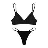 Simple Underwear Women Soft Breathable Underwired Not Empty Cup High Elastic Sports Vest Type Bra Set