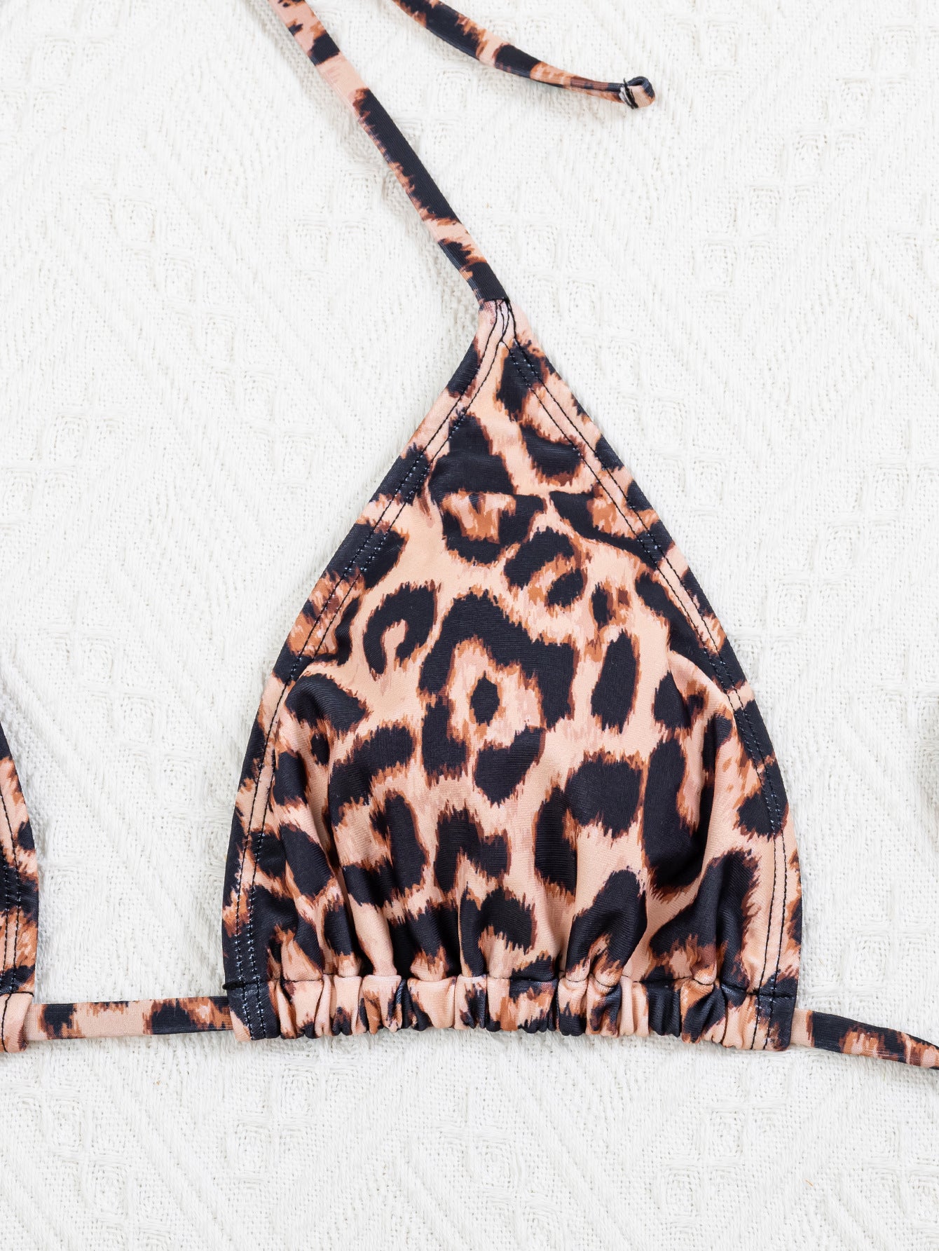 Leopard Print Bikini Three Piece Sets Sexy Halter Swimsuit Swimwear Bikini