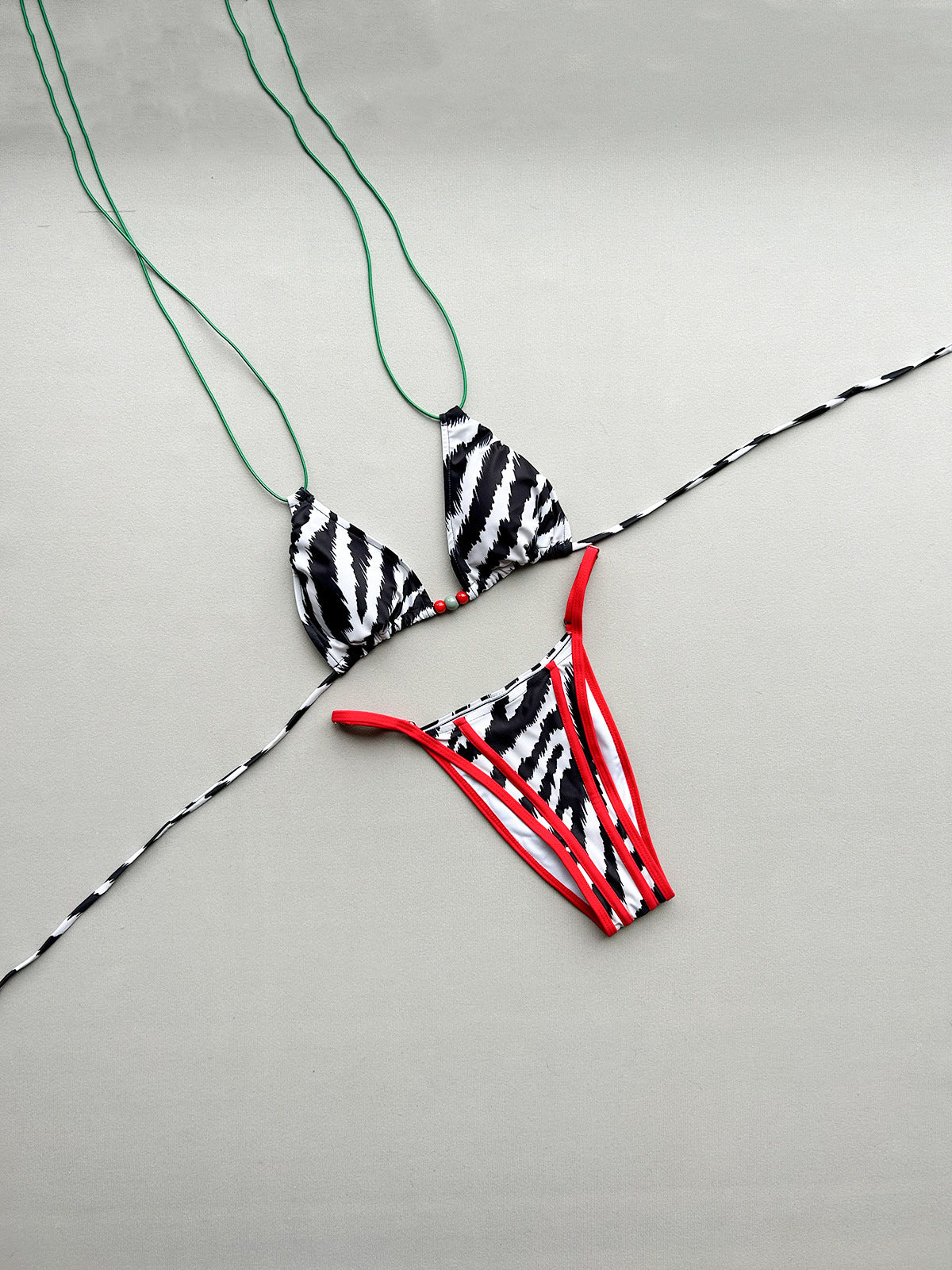 Bikini Sexy Bikini Printed Lace up Split Women Swimsuit Women