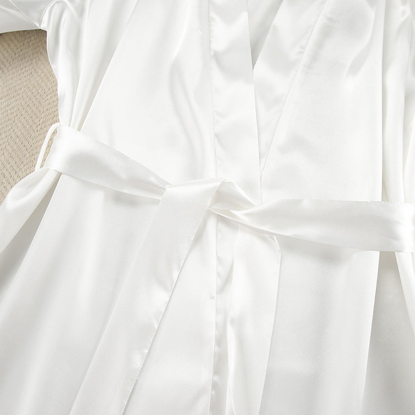 Loose Nightdress Two Piece Satin