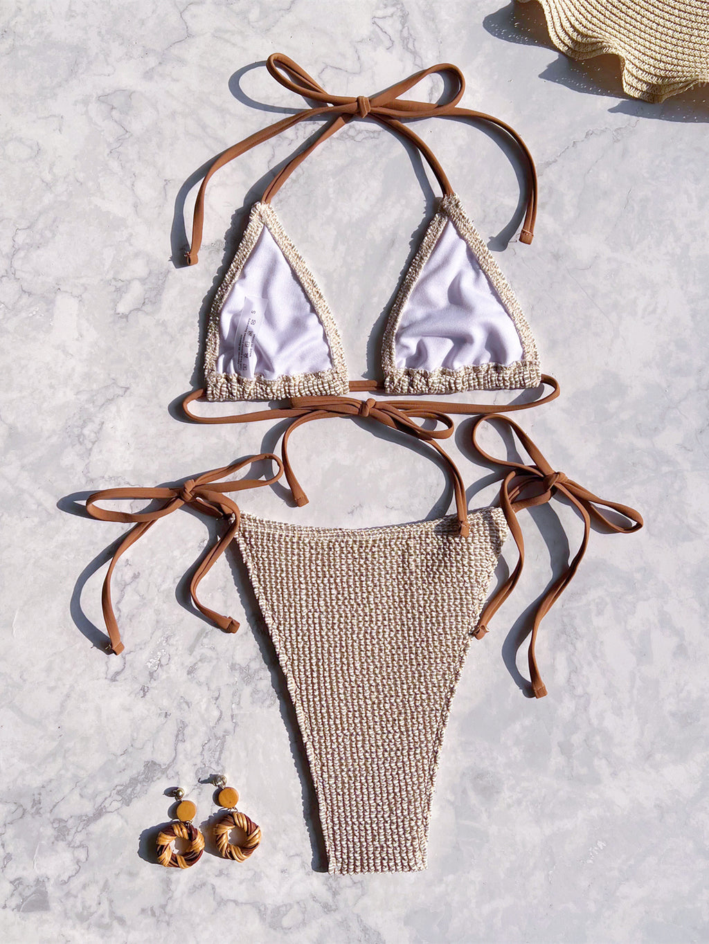 Bikini Bandage Swimsuit Backless Swimsuit Women Solid Color Swimsuit Sexy