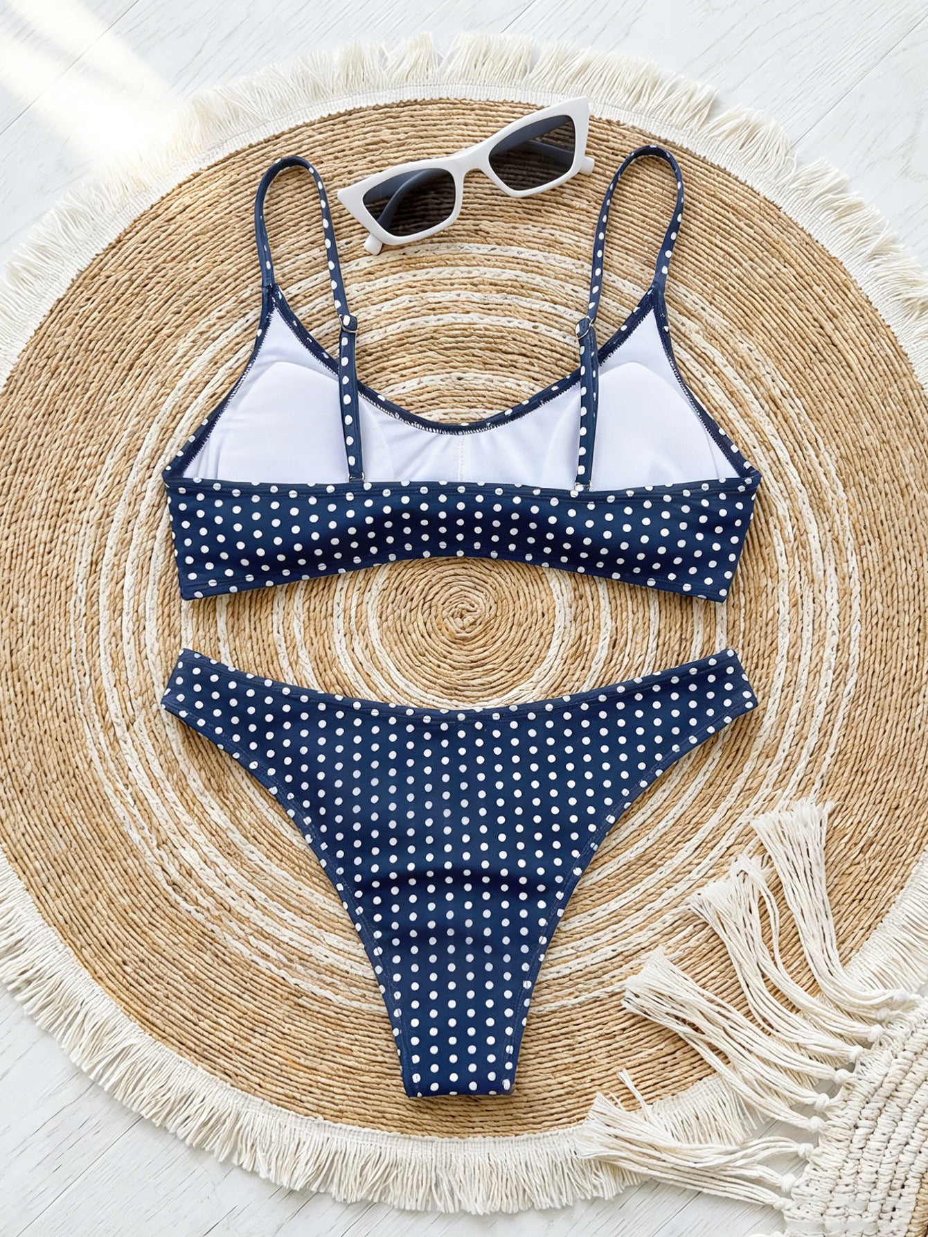 Bikini Polka Dot Print Low Waist Sexy Split Quick Drying Bikini Swimsuit Women