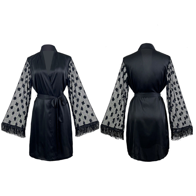 Mesh Pajamas Silk Robe