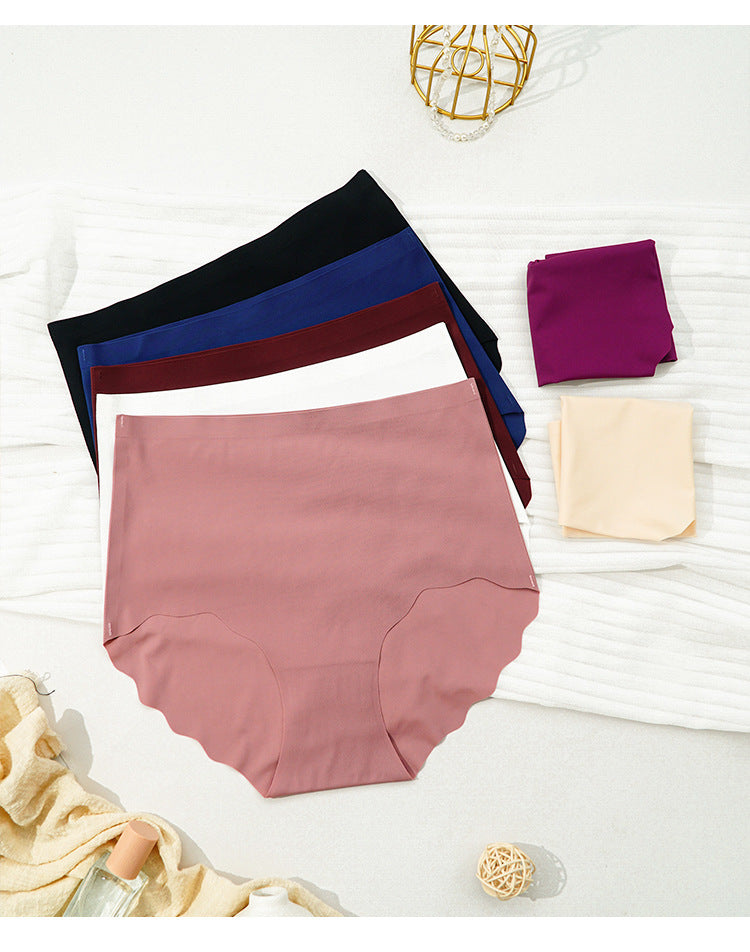 Summer Women Ice Silk Underwear Purified Cotton Crotch High Waist Seamless Girl Breathable Briefs