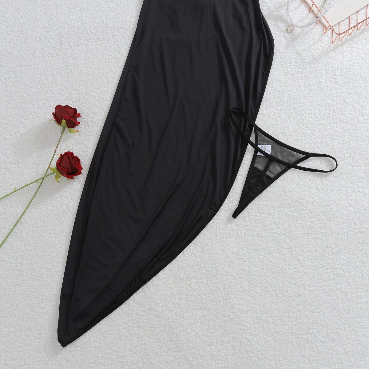 Metal Decorative Pleated Stitching Irregular Asymmetric Hip Shaping Sexy Cami Dress