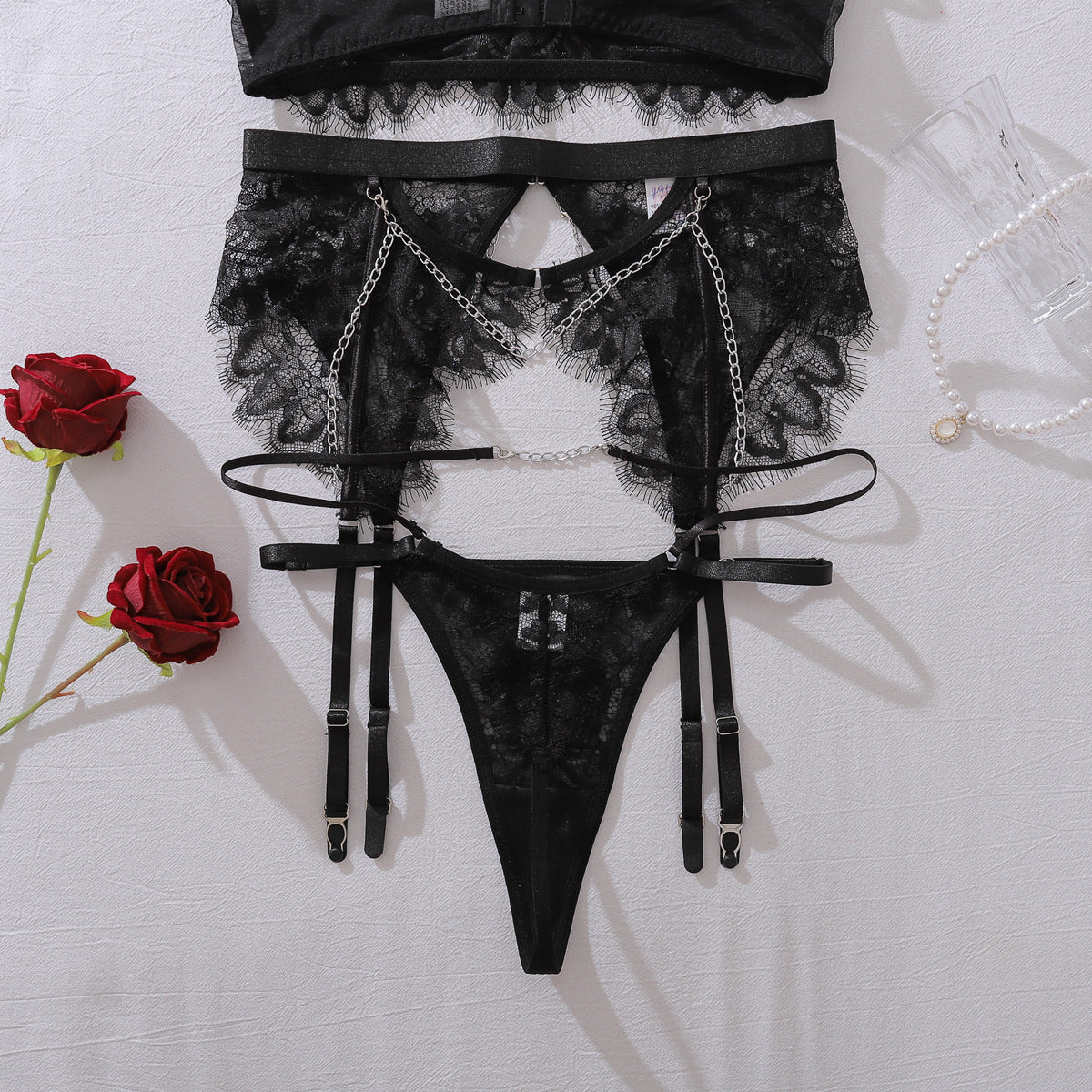 Decoration See through Eyelash Lace Body Shaping Sexy Underwear Split