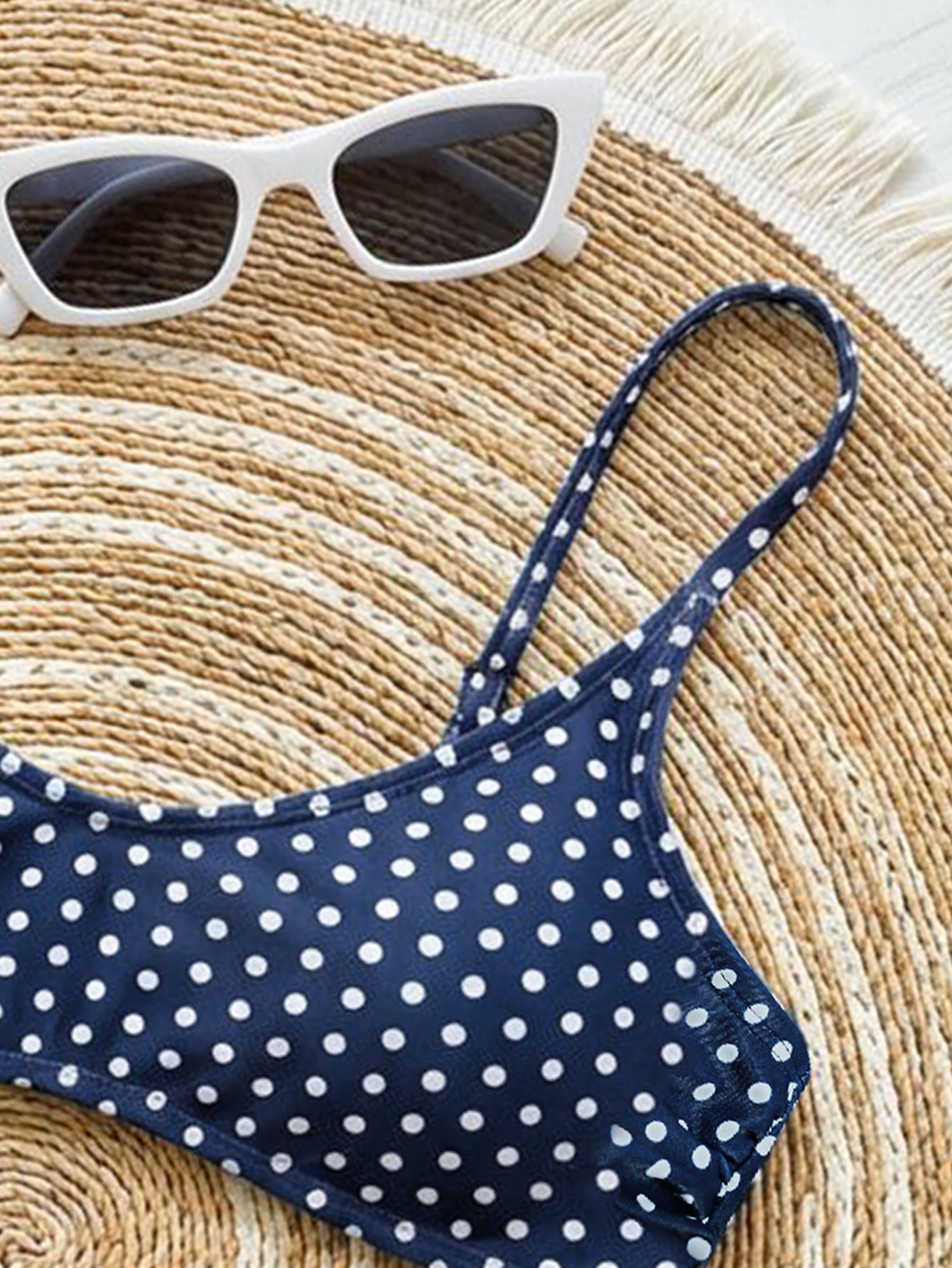 Bikini Polka Dot Print Low Waist Sexy Split Quick Drying Bikini Swimsuit Women