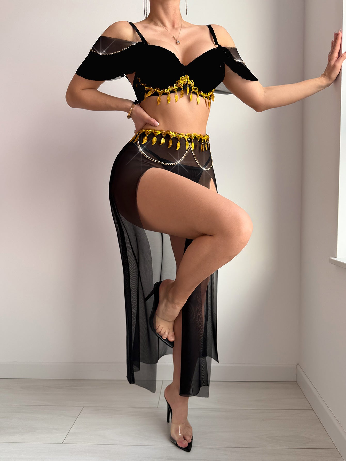 Sexy Underwear Sexy Exotic Dancing Lady Retro Tulle Sexy Western Dress Skirt
