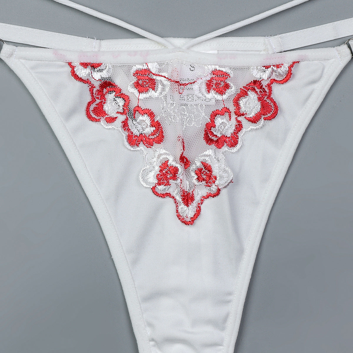 Floral Embroidery Heavy Industry Cross Sexy Lingerie Set Women