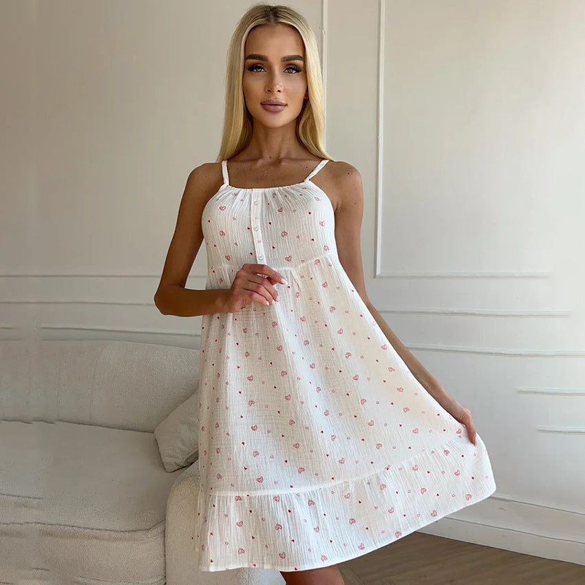Summer Sling Cotton Printed Nightdress