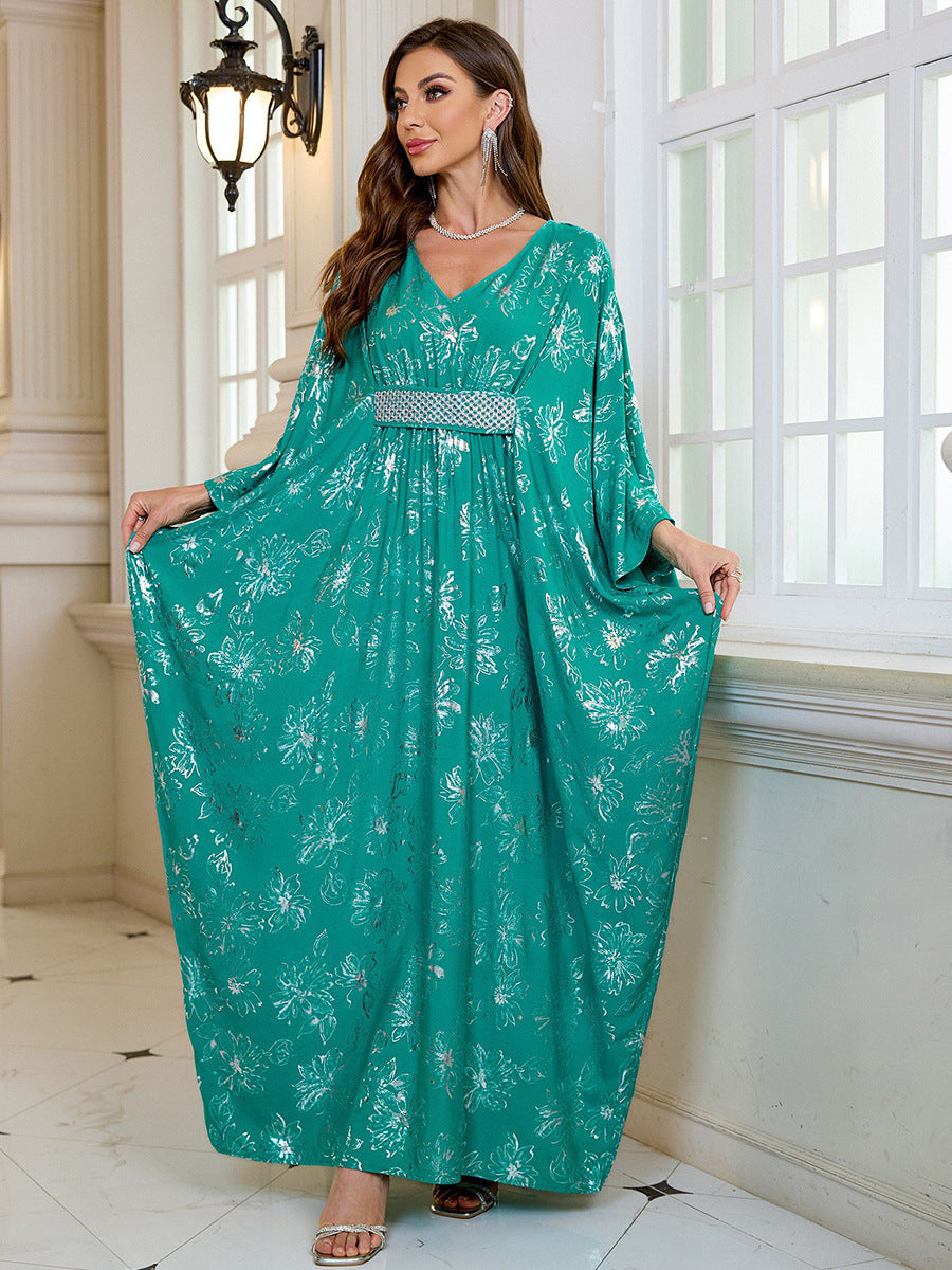 Bronzing Rayon Vacation Beach Outer Wear Maxi Dress Women Loose Robe Beach Cover Up