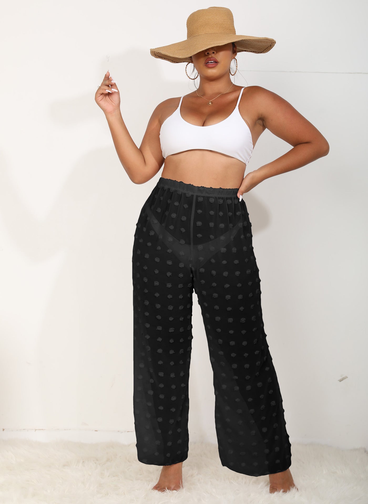 Plus Size See through Casual Pants