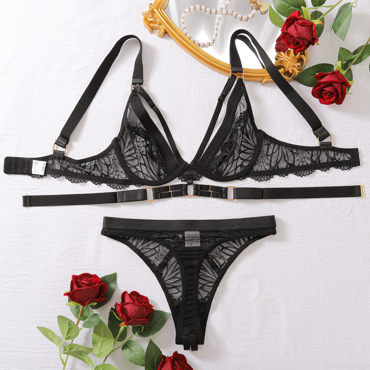 Sexy Lace Bra See through Two Piece Sets