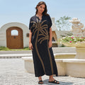 Black Embroidery Coconut Tree