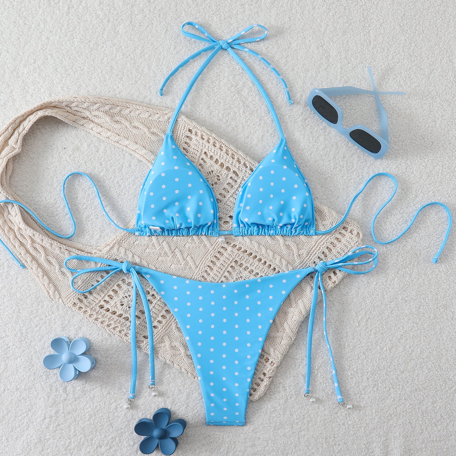 Swimwear Women Split Tight Dot Sexy Bikini Triangle Printed Swimsuit
