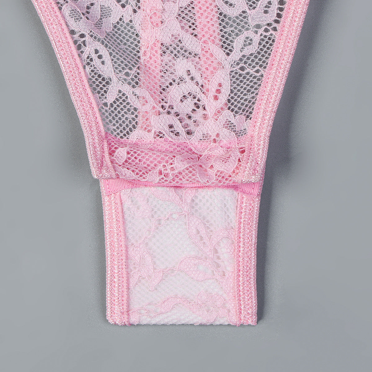 Pink Cute Lace Stretch Tight Jumpsuit Women Clothing Sexy Sling Basic Stockings