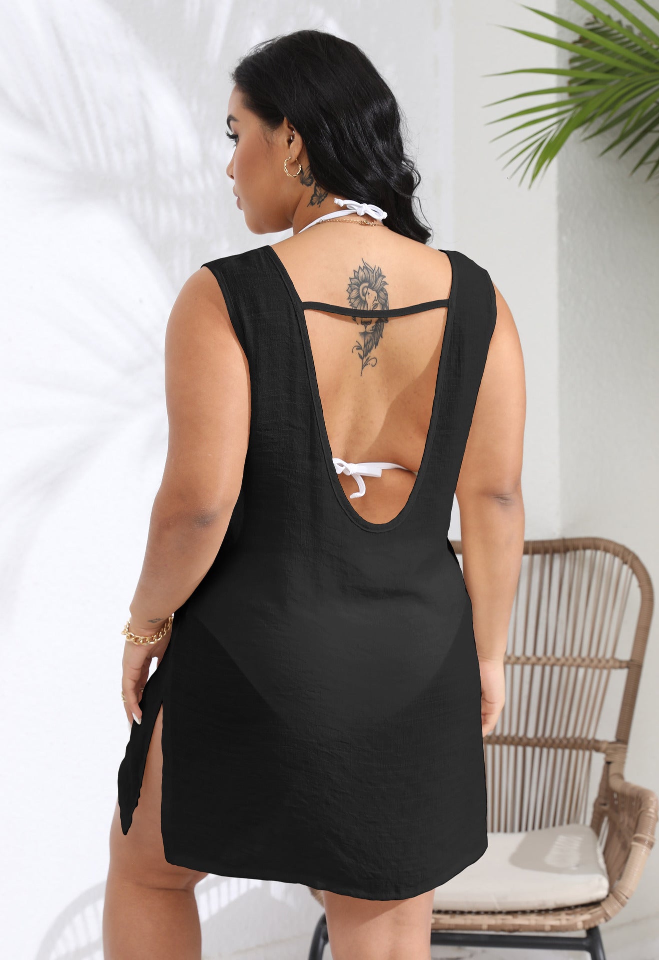 Plus Size Dress Sexy Halter Beach Cover Up