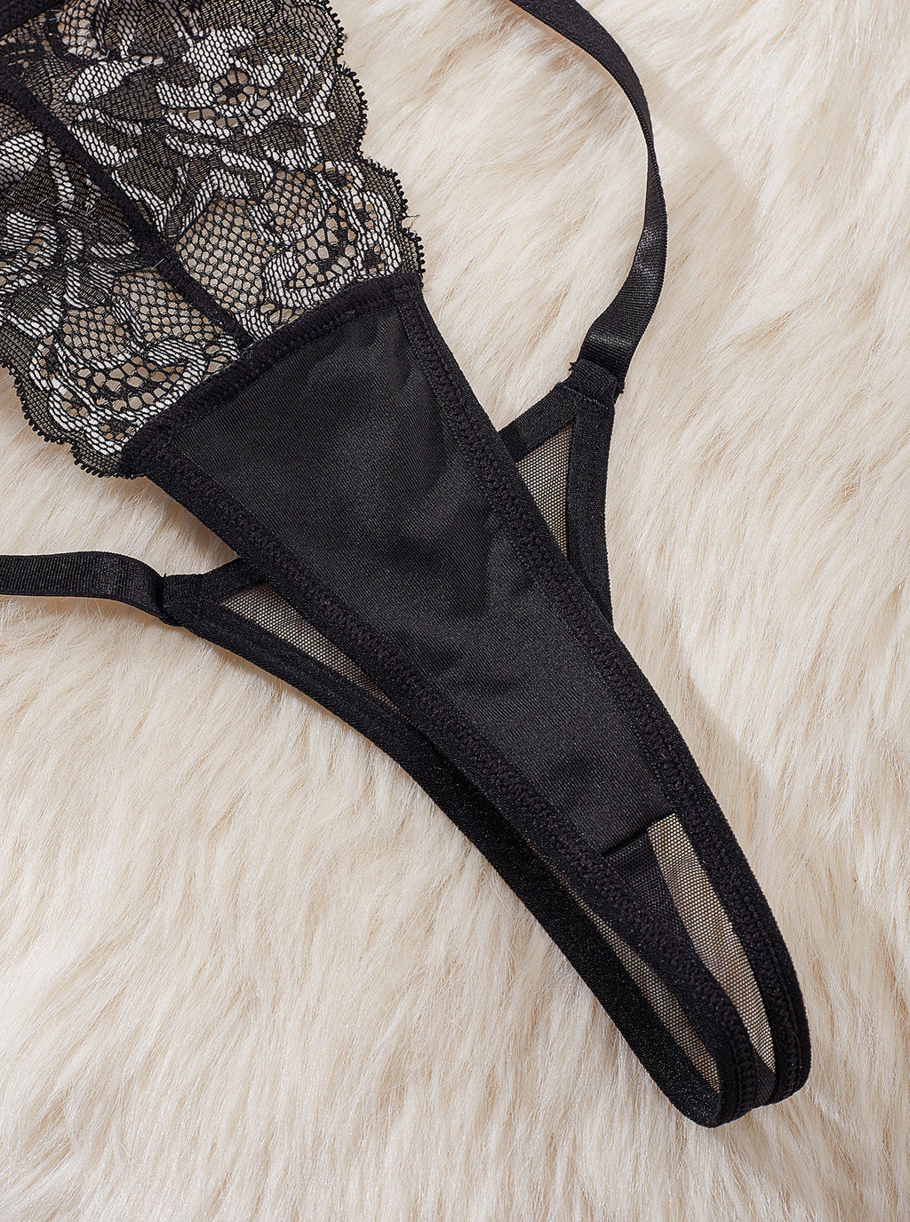 Summer Bra Set Tassel Embellished Lace Sexy Underwear Three Piece Set