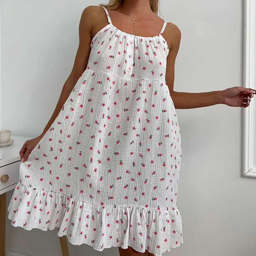 Summer Sling Cotton Printed Nightdress