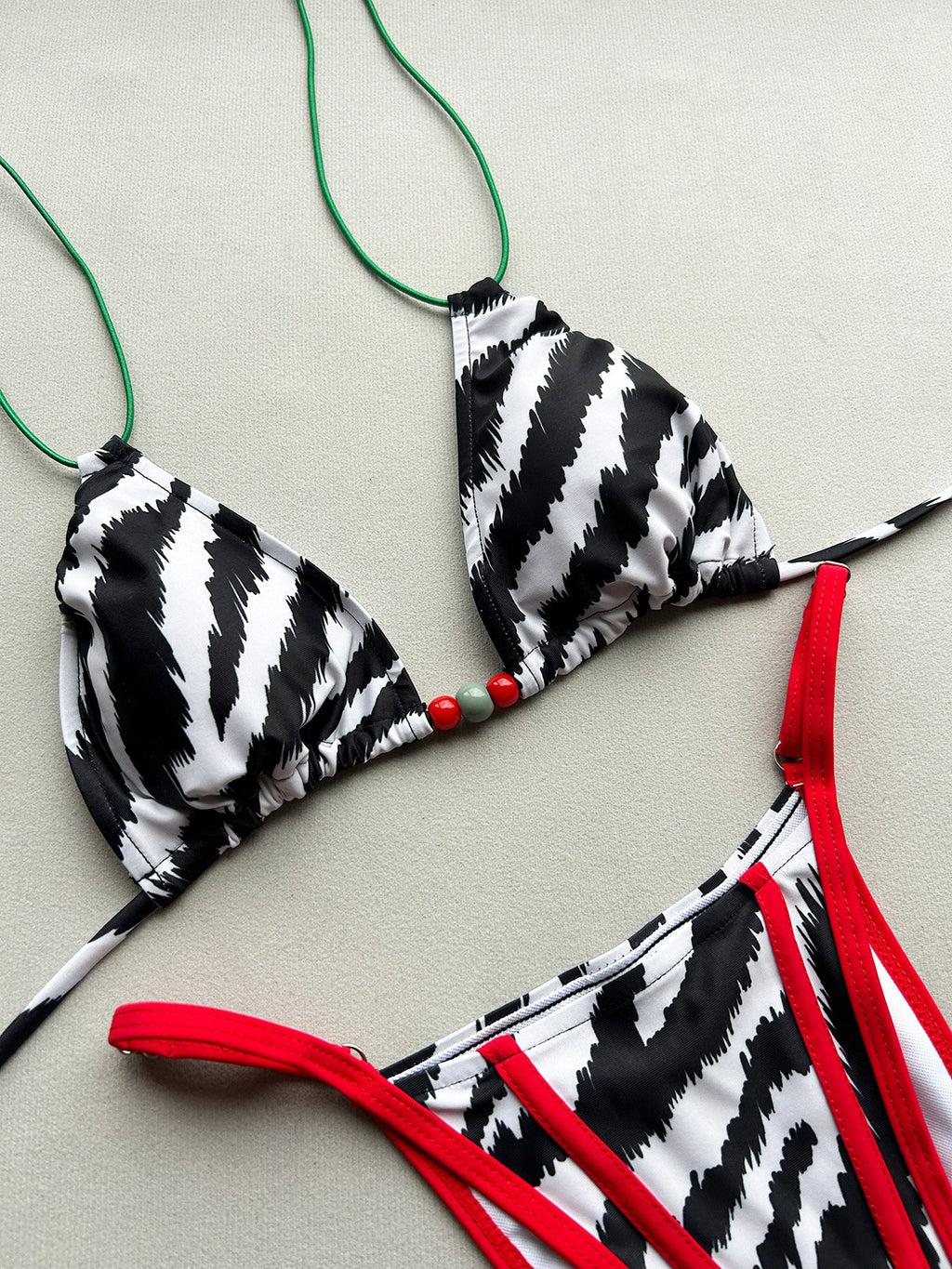 Bikini Sexy Bikini Printed Lace up Split Women Swimsuit Women