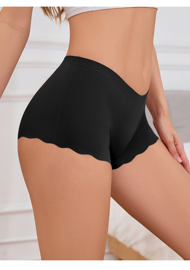 Anti Exposure Seamless Boxers Women Cotton Crotch Mid Waist One Piece Wave Floral Women Boxer Safety Pants