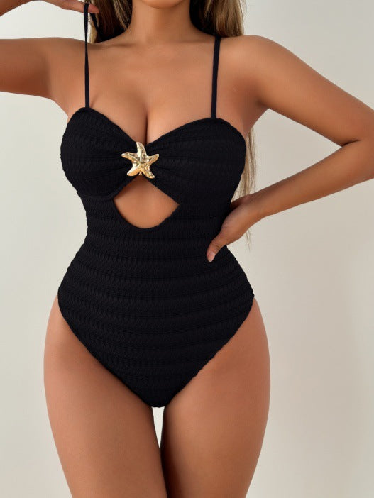 Brown Starfish Decoration Sexy Swimsuit