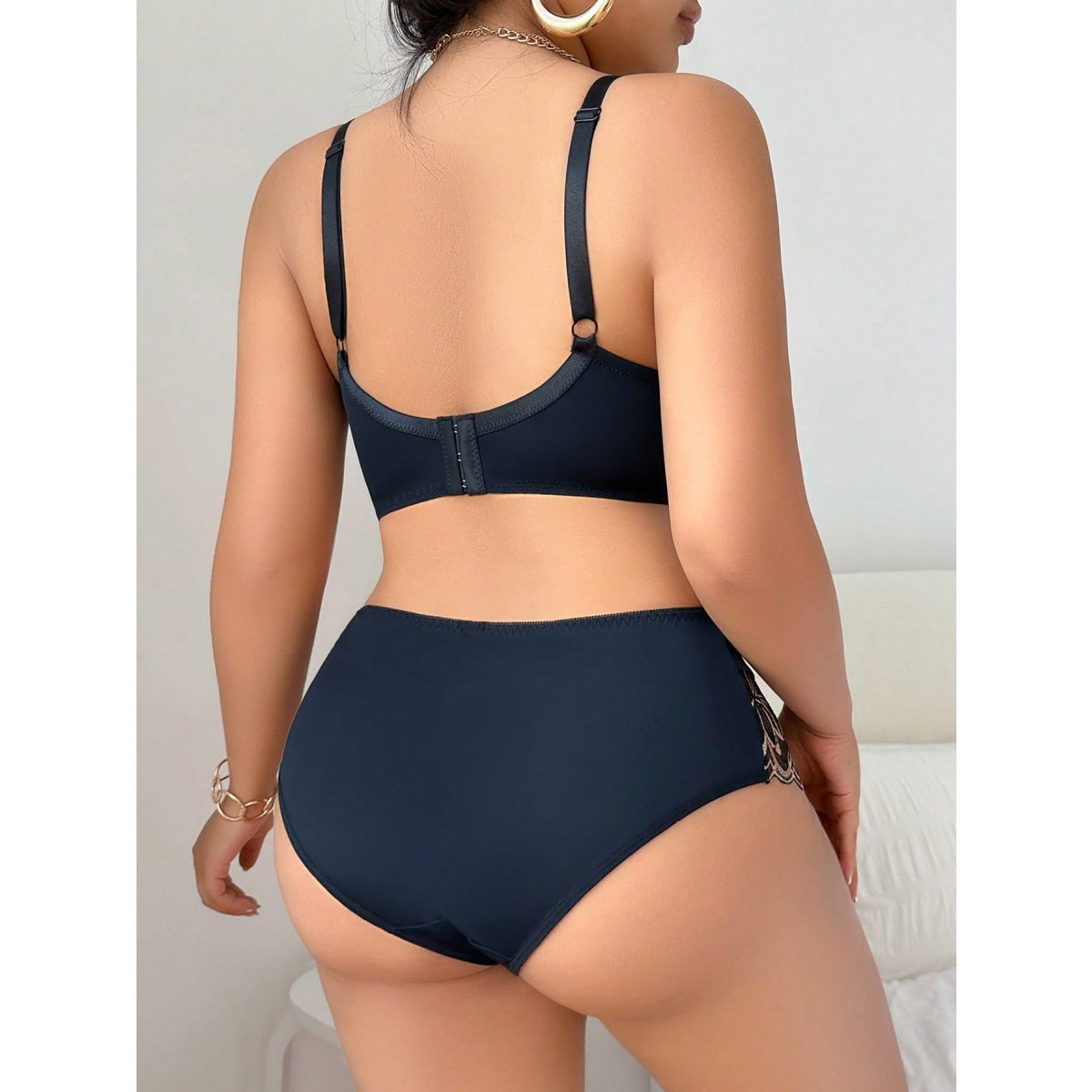 Plus Size High Waist Lace Set