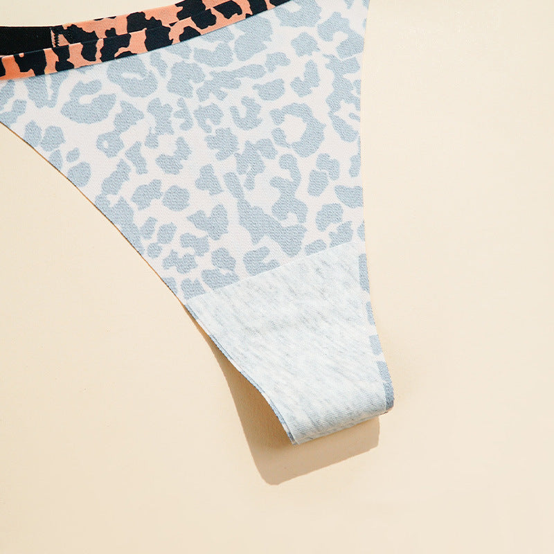 Bikini Sexy T Back Cotton Crotch Women Thin Leopard Print T Back Breathable Quick Drying Briefs