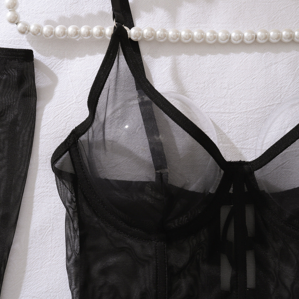Sheer Mesh Lace-Up Body Shaping Set