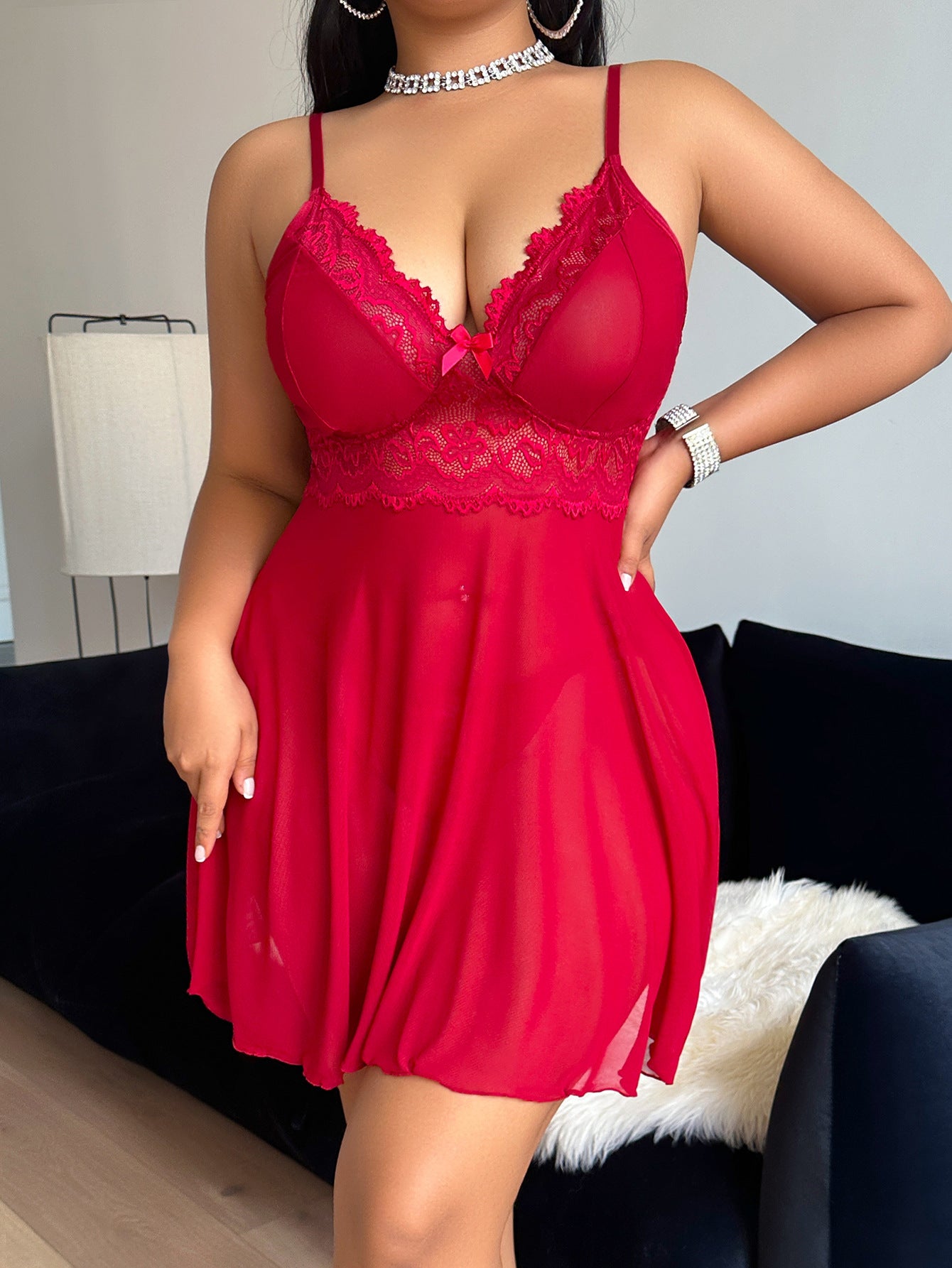 Plus Size Lingerie See through Pajamas