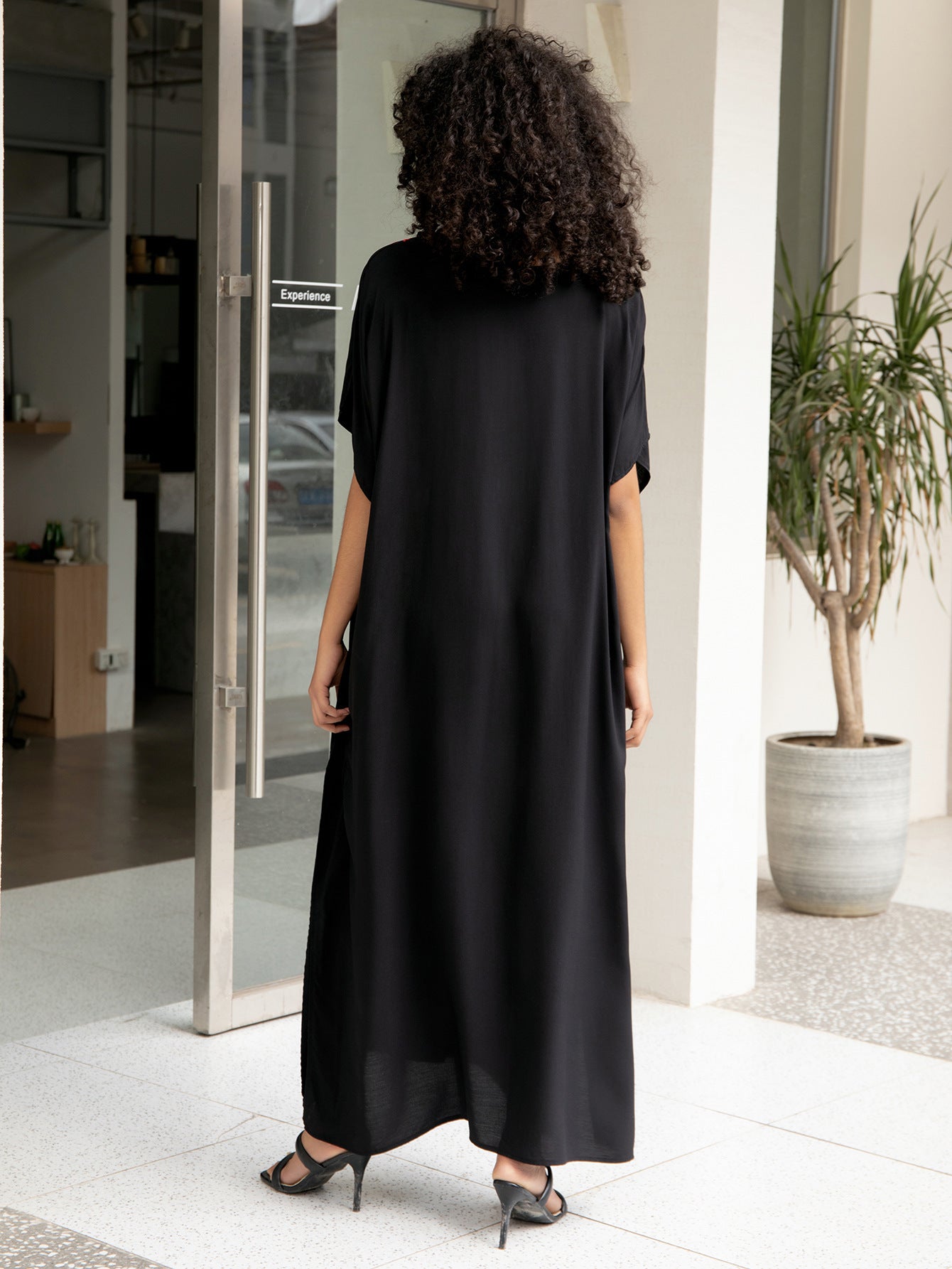Rayon Embroidered Beach Maxi Dress Loose Maxi Dress Seaside Bikini Swimsuit Outwear Blouse Sun Protection Shirt