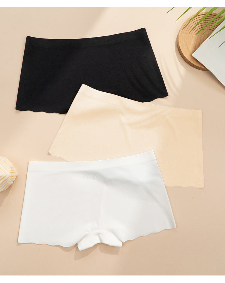 Anti Exposure Seamless Boxers Women Cotton Crotch Mid Waist One Piece Wave Floral Women Boxer Safety Pants