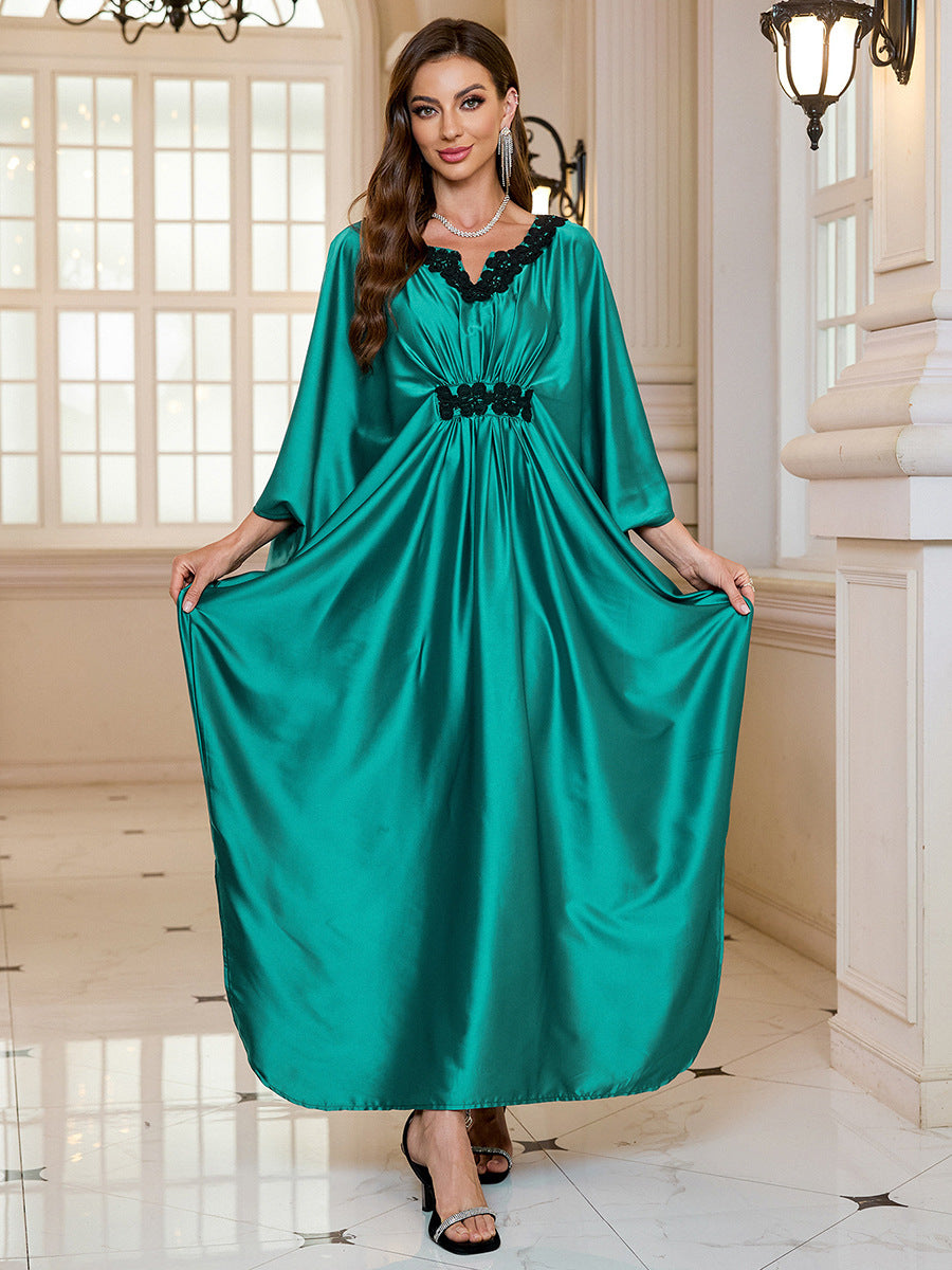 Satin Silk Gorgeous Dress Maxi Dress Loose Robe Vacation Swimsuit Blouse Women Sun Protection Shirt