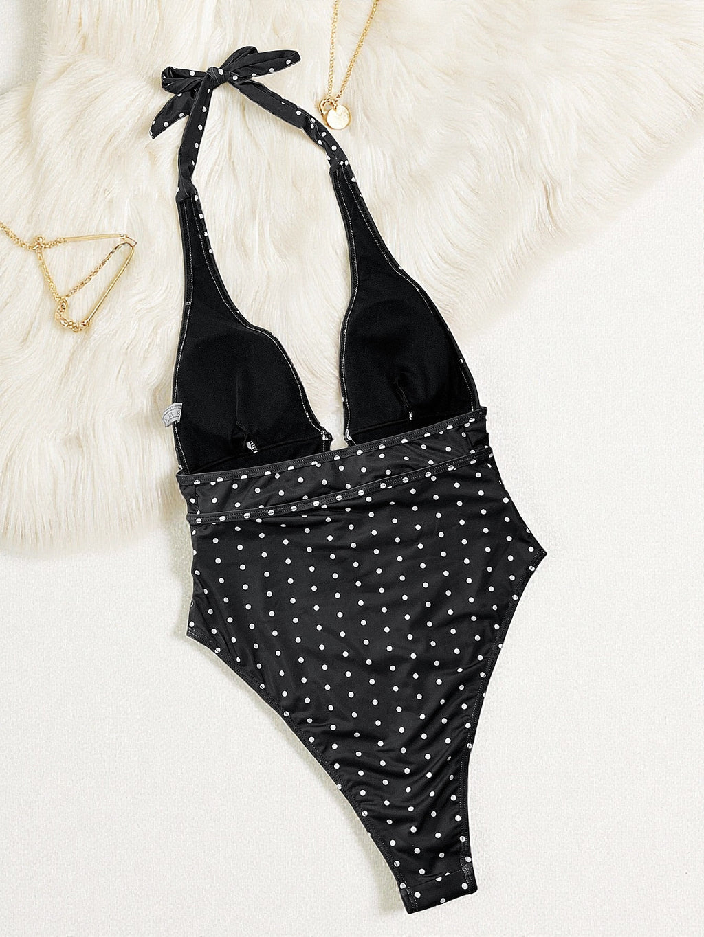 Sexy Dotted Prints Comfortable Slimming One Piece Swimsuit Tight
