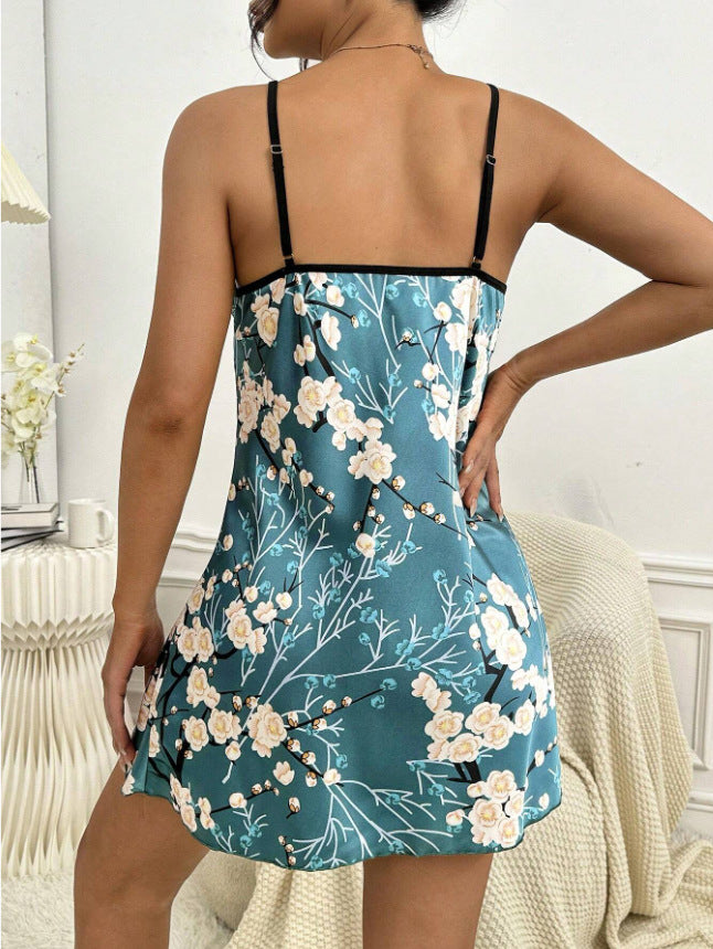 Sexy Backless Ice Silk Homewear