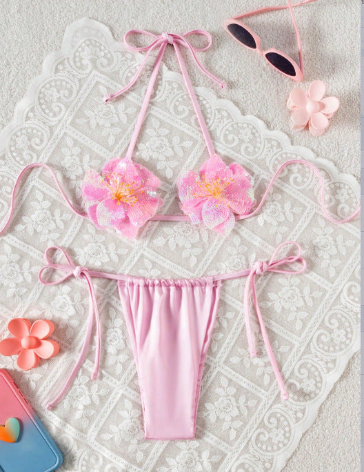 Women Bikini Seaside Beach Swimsuit Sexy Sequined Bikini
