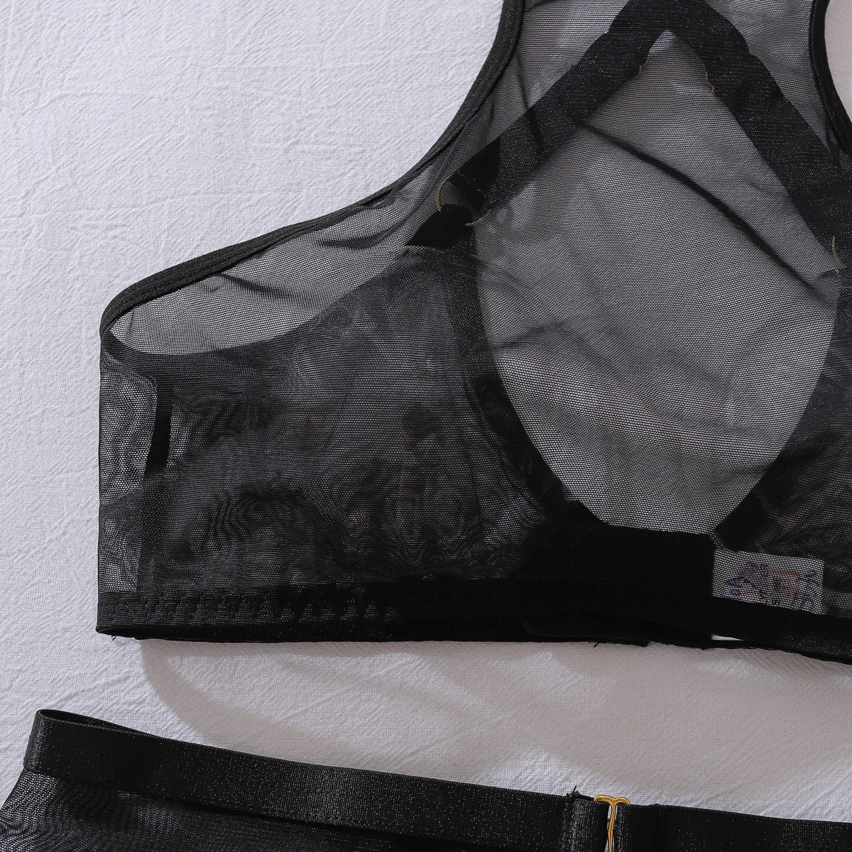 Sheer Mesh Halter Sexy Underwear Slim Shaping Split Set with Leggings