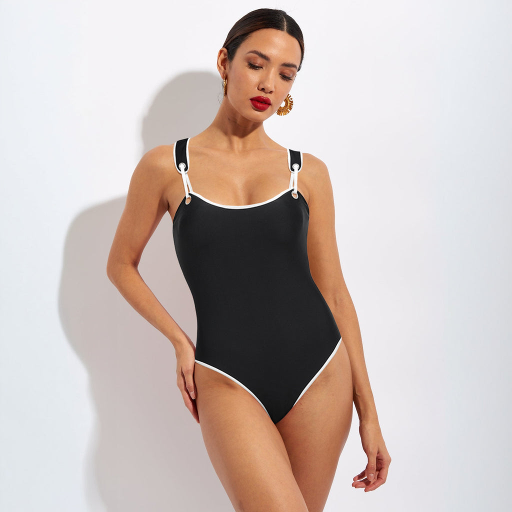 Swimsuit Black High Grade One Piece Swimsuit Women Order Other Solid Color