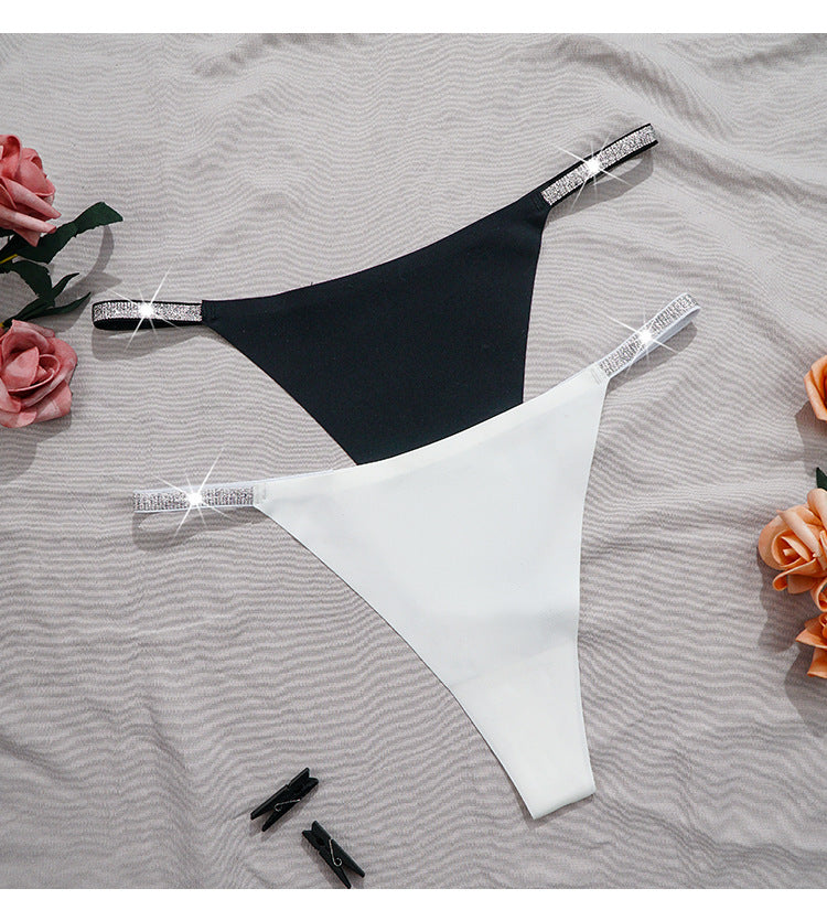 Lady Sexy Underwear Silver String Sexy Low Waist T Back Invisible Seamless Bikini T Back Women