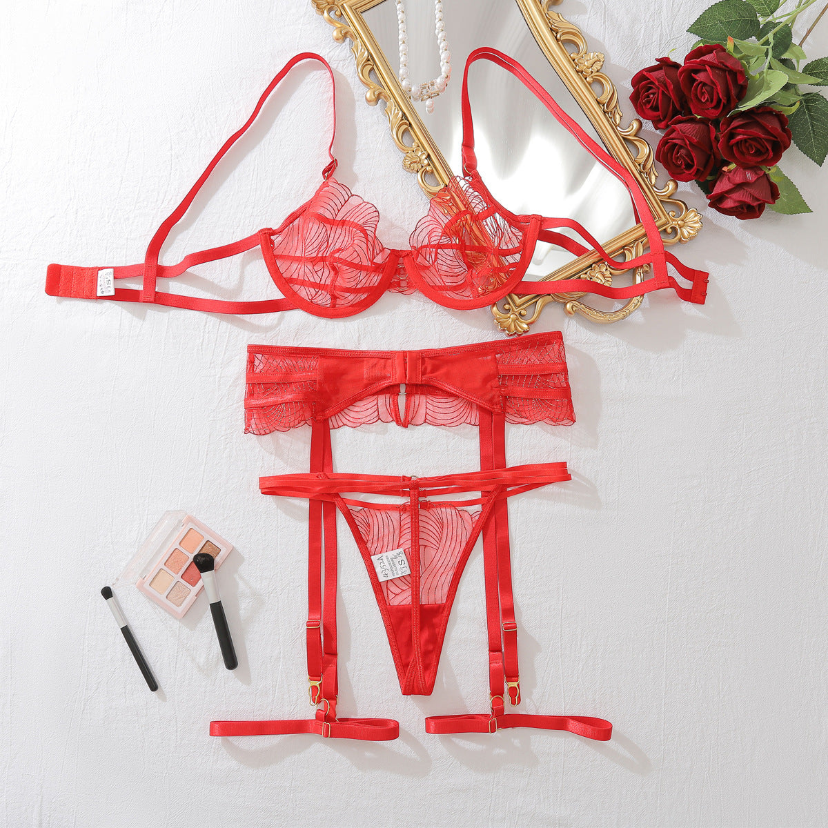 Red See through Push up Body Shaping