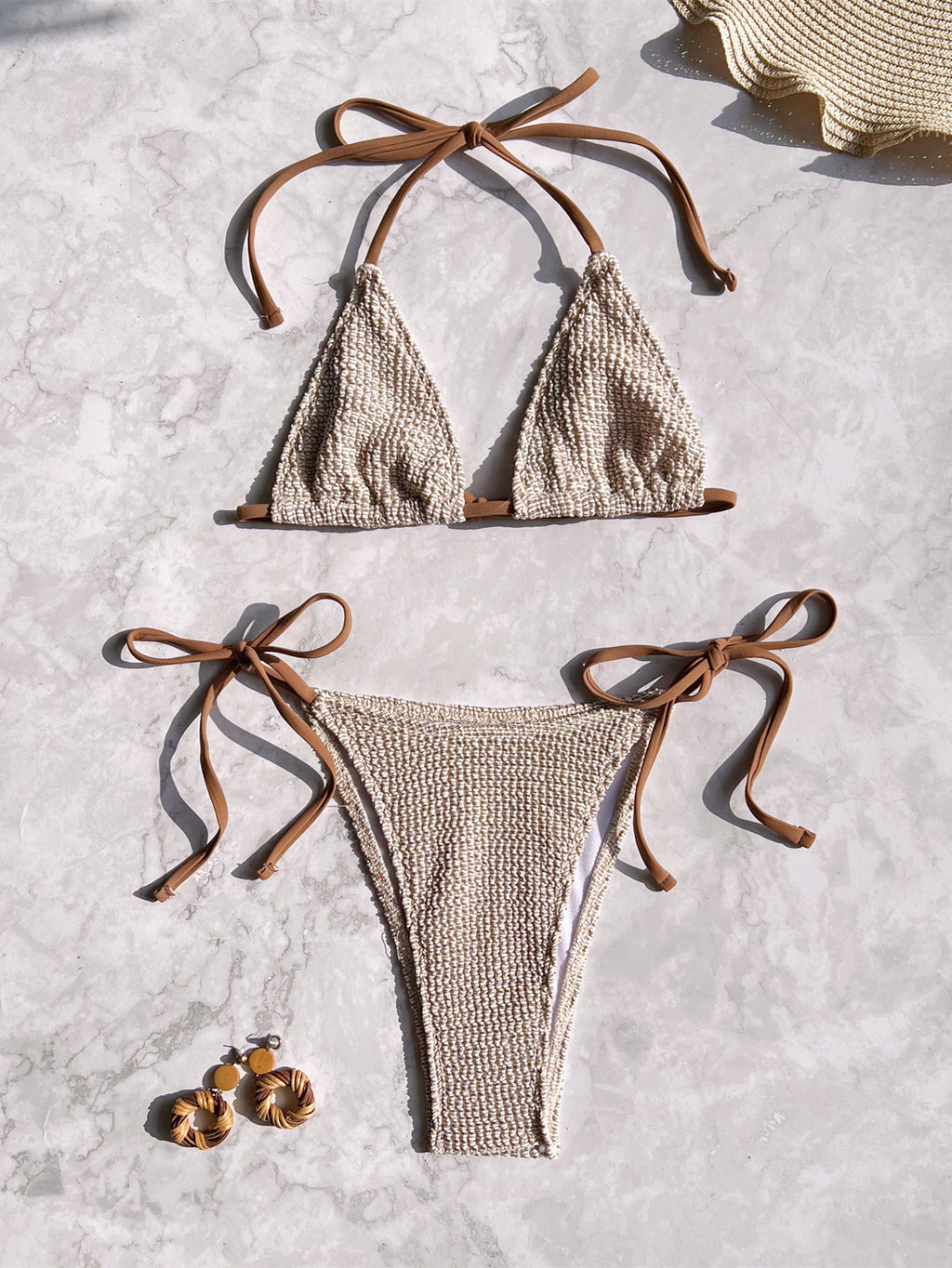Bikini Bandage Swimsuit Backless Swimsuit Women Solid Color Swimsuit Sexy