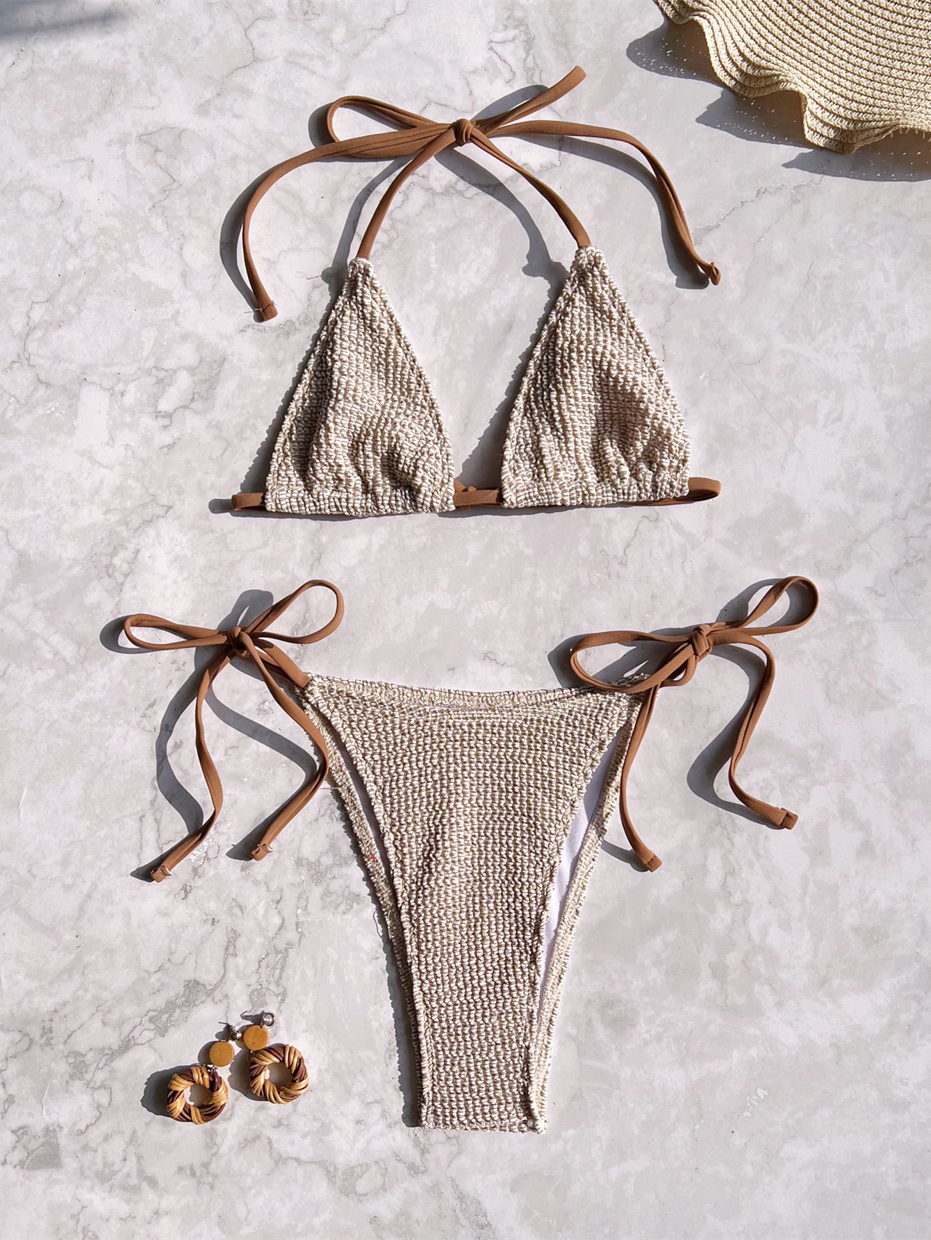 Bikini Bandage Swimsuit Backless Swimsuit Women Solid Color Swimsuit Sexy