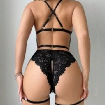 Wine Red Lace Lingerie Set