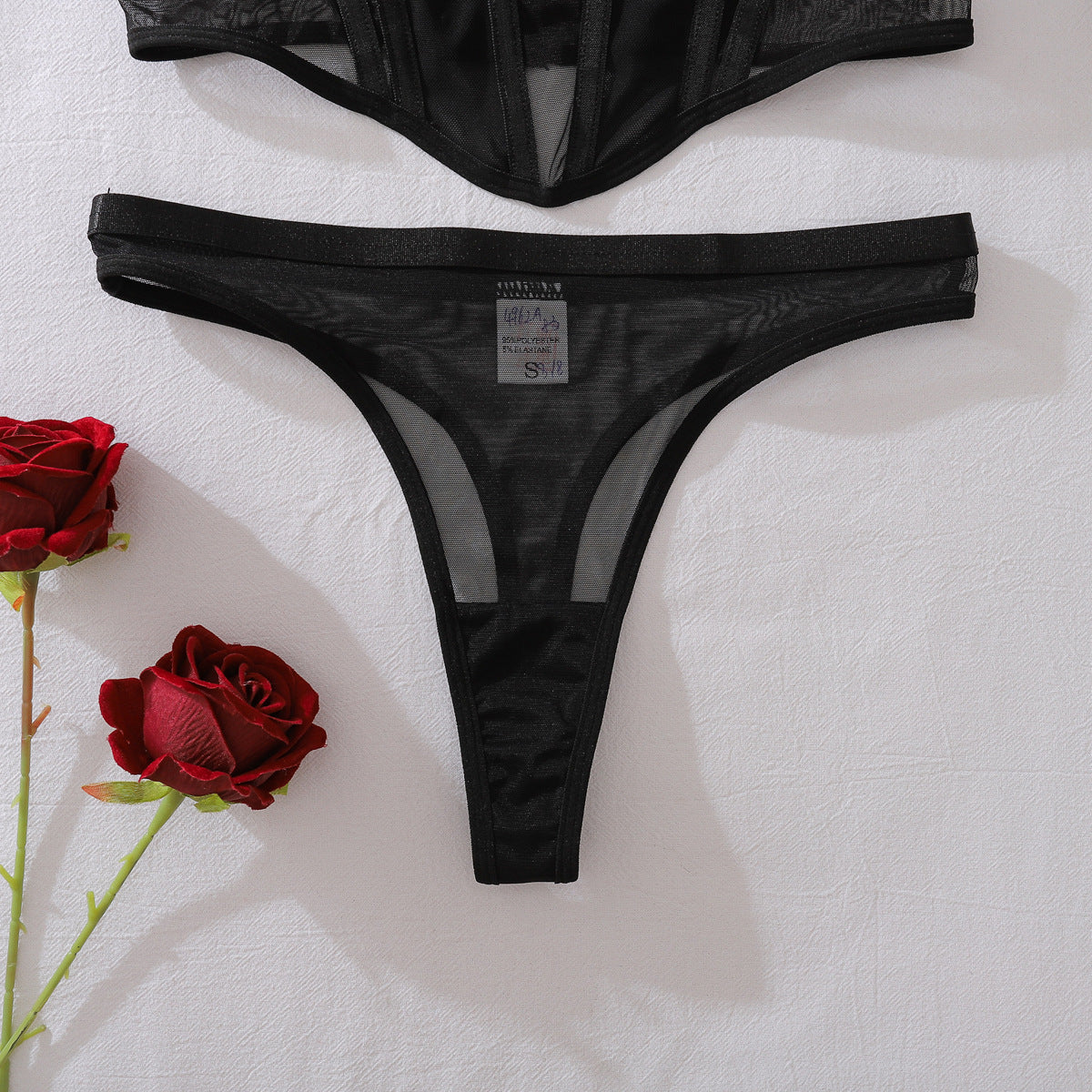 Popular Sexy See-through Mesh Slim Fit Diamond Thin Sexy Strap Underwear Split Cover